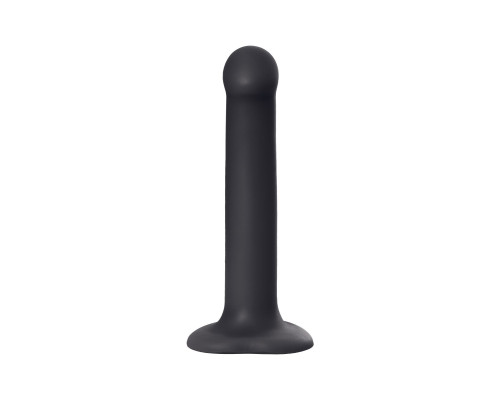 Черный фаллос на присоске Silicone Bendable Dildo M - 18 см.