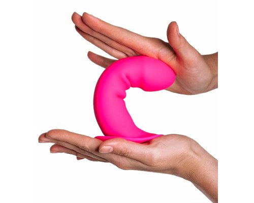 Ярко-розовый фаллоимитатор двойной плотности Hitsens 2 - 16,7 см.