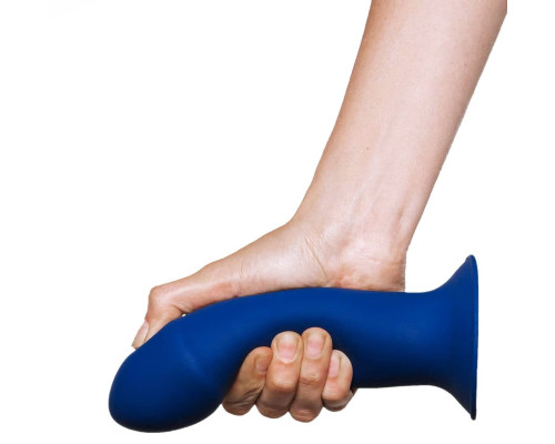 Синий фаллоимитатор двойной плотности Hitsens 1 - 17,7 см.