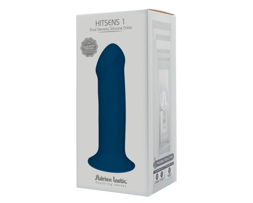 Синий фаллоимитатор двойной плотности Hitsens 1 - 17,7 см.