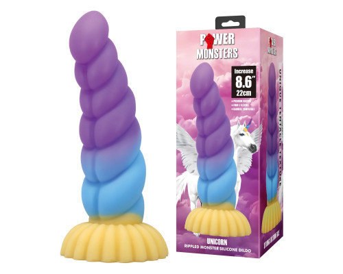 Силиконовый фантазийный фаллоимитатор Unicorn - 22 см.