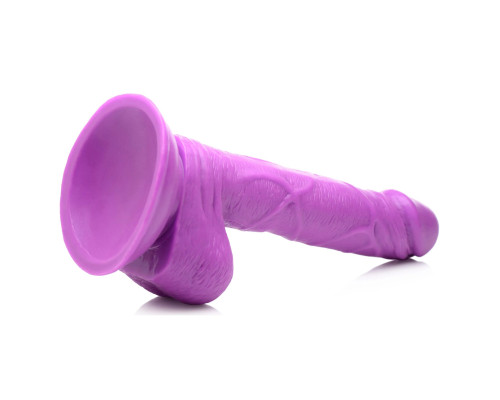 Фиолетовый реалистичный фаллоимитатор на присоске - 19 см.
