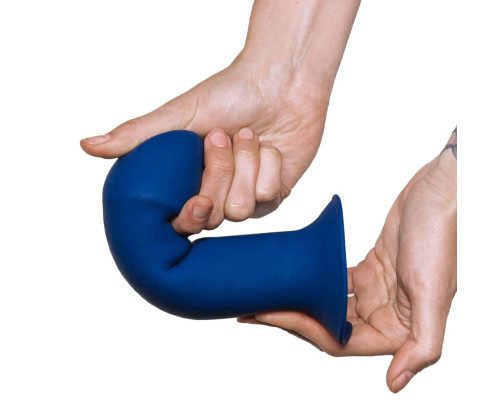 Синий фаллоимитатор двойной плотности Hitsens 1 - 17,7 см.