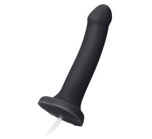 Черный фаллос с имитацией эякуляции Silicon Cum Dildo L - 19,6 см.