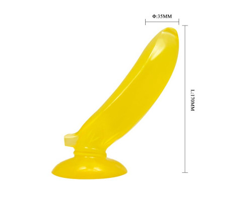 Желтый стимулятор в форме банана - 17 см.