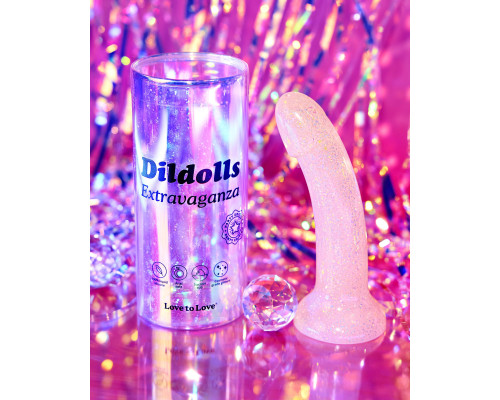 Фаллоимитатор из жидкого силикона с блестками Dildolls Extravaganza