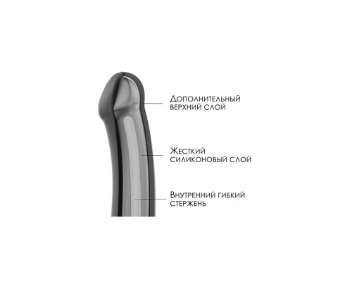 Черный фаллос на присоске Silicone Bendable Dildo XL - 20 см.