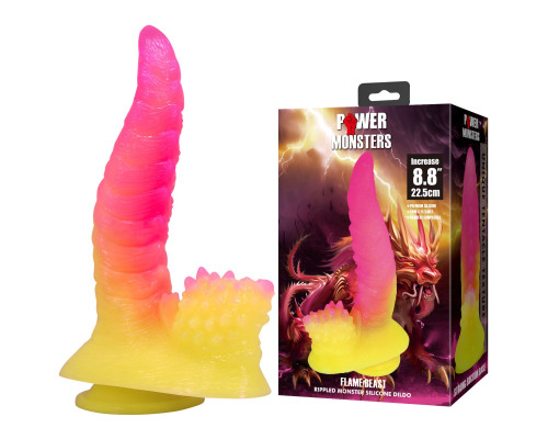 Силиконовый фаллоимитатор Flame Beast - 22,5 см.