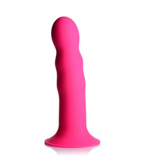 Розовый гибкий фаллоимитатор Squeeze-It Wavy Dildo - 18,3 см.