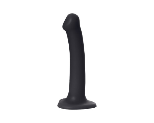Черный фаллос на присоске Silicone Bendable Dildo M - 18 см.
