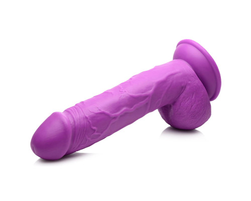 Фиолетовый фаллоимитатор на присоске 8.25  Dildo with Balls - 22,8 см.