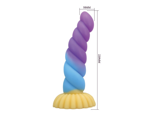 Силиконовый фантазийный фаллоимитатор Unicorn - 22 см.