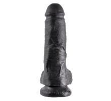 Чёрный фаллоимитатор 8  Cock with Balls - 21,3 см.