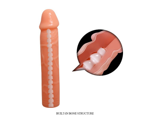 Классический фаллоимитатор с гибким хребтом - 18,8 см.