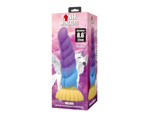 Силиконовый фантазийный фаллоимитатор Unicorn - 22 см.
