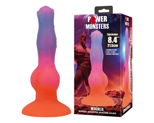 Силиконовый фантазийный фаллоимитатор Hercules - 21,5 см.