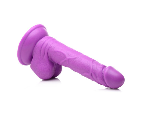 Фиолетовый реалистичный фаллоимитатор на присоске - 19 см.