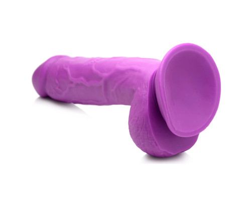 Фиолетовый фаллоимитатор на присоске 8.25  Dildo with Balls - 22,8 см.