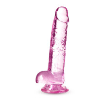 Розовый фаллоимитатор 7 Inch Crystalline Dildo - 17,7 см.