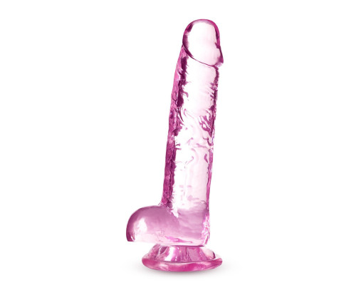 Розовый фаллоимитатор 7 Inch Crystalline Dildo - 17,7 см.