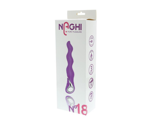 Фиолетовый изогнутый вибратор NAGHI NO.18 RECHARGEABLE 3 MOTOR VIBE - 15 см.