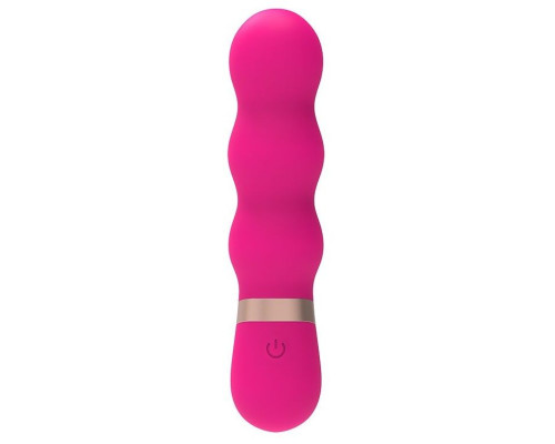 Розовый фигурный мини-вибратор Ripple Vibe - 11,9 см.