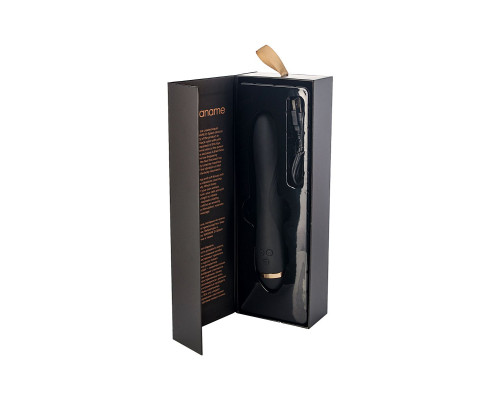 Чёрный вибратор WANAME Storm со стимулирующими рёбрами - 22,5 см.