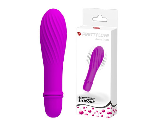 Лиловый вибратор Jonathan с бороздками - 12,3 см.