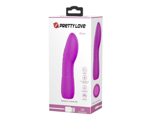 Лиловый перезаряжаемый мини-вибратор Abner - 11,8 см.