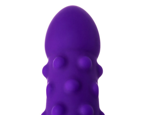 Фиолетовый вибратор с шишечками - 17 см.
