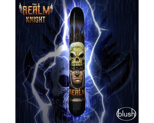 Синий классический вибратор Knight - 17,7 см.