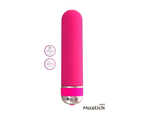Розовый нереалистичный мини-вибратор Mastick Mini - 13 см.