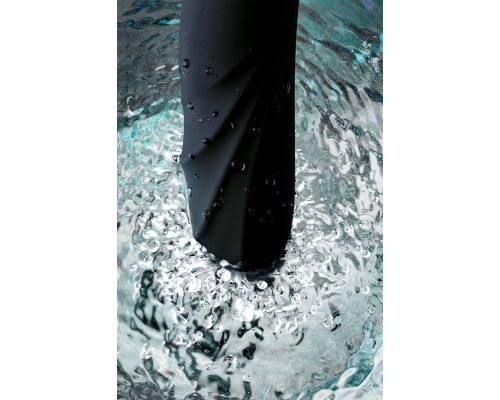 Чёрный вибратор WANAME Storm со стимулирующими рёбрами - 22,5 см.