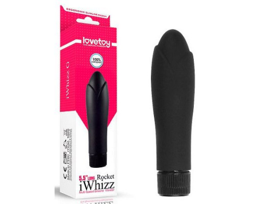 Черный мини-вибратор iWhizz Rocket - 13,5 см.