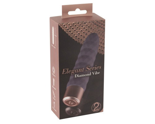 Фиолетовый мини-вибратор Elegant Diamond Vibe - 15 см.