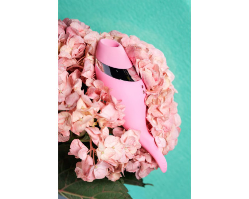 Розовый многофункциональный стимулятор Dahlia - 14 см.