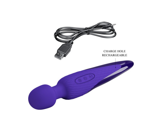 Фиолетовый wand-вибратор Antony-Youth - 26 см.