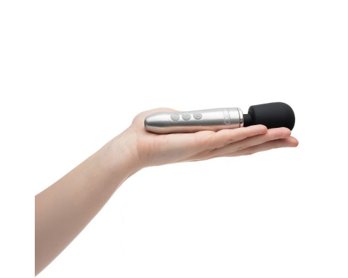 Серебристо-черный вибратор Doxy Go - 16,2 см.