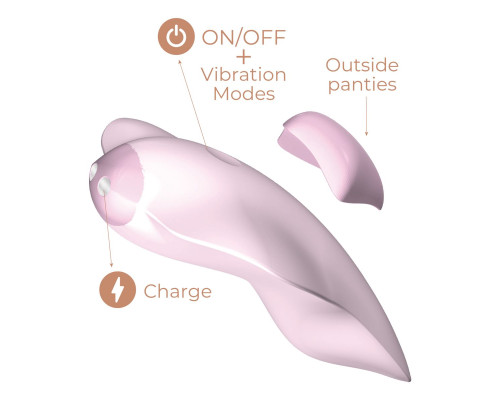 Нежно-розовая вибровкладка в трусики Temptation APP