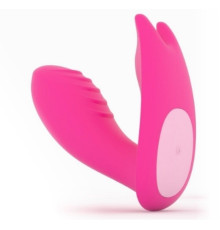 Розовый вагинально-клиторальный стимулятор MAGIC EIDOLON
