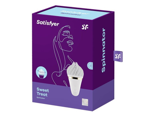 Белый вибратор-спиннер Satisfyer Sweet Treat