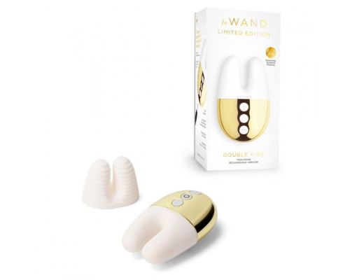 Белый вибратор с ушками Le Wand Double Vibe