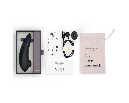 Черный бесконтактный клиторальный стимулятор Womanizer Next