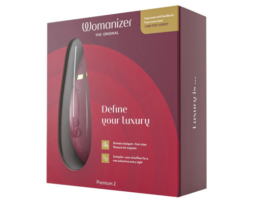 Бордовый клиторальный стимулятор Womanizer Premium 2