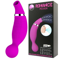Двусторонний стимулятор Romance Pecker - с вибрацией и функцией всасывания
