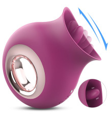 Фиолетовый клиторальный вибромассажёр с подвижным язычком