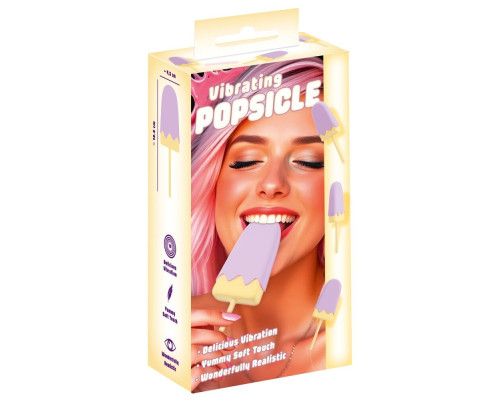 Сиреневый мини-вибратор в форме пломбира Vibrating Popsicle