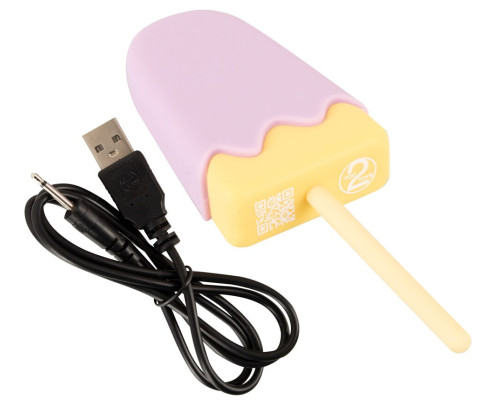 Сиреневый мини-вибратор в форме пломбира Vibrating Popsicle