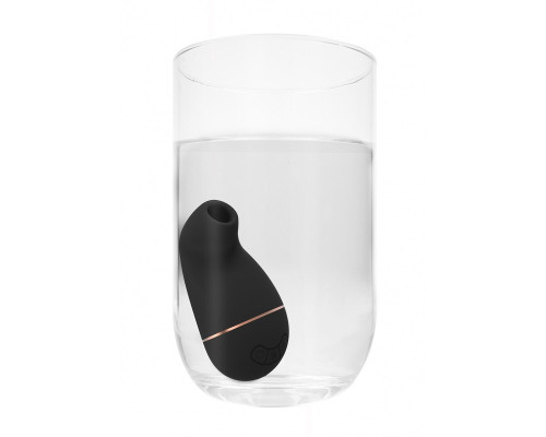 Черный клиторальный вакуум-волновой массажер Irresistible Kissable