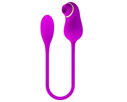 Лиловый вакуумный клиторальный стимулятор Kama с виброяйцом